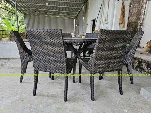 Bàn Ghế Ăn Mây Nhựa