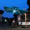 Ô lệch tâm có đèn 3x3m hợp kim có đèn LED dạng thanh dài màu xanh rêu