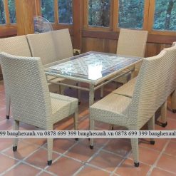 Bộ Bàn Ghế Ăn Mây Nhựa TL1A05