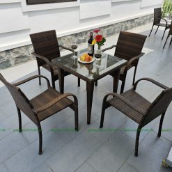 Bàn Ghế Ăn Mây Nhựa TL401