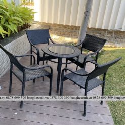 Bàn Ghế Cafe Mây Nhựa TL636
