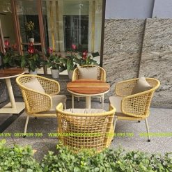 Bàn Ghế Mây Nhựa Ngoài Trời TL2A6