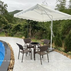 Bàn Ghế Mây Nhựa Ngoài Trời TL637