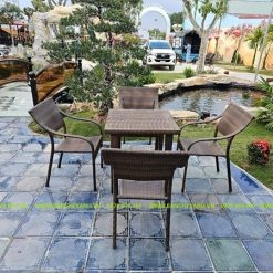 Bàn Ghế Mây Nhựa Ngoài Trời TL637A