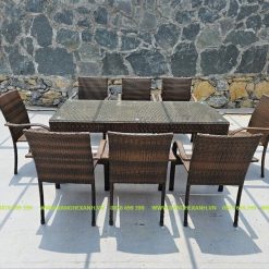 Bàn Ghế Ăn Mây Nhựa Ngoài Trời TL5B22
