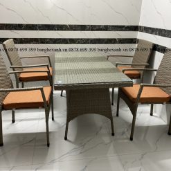 Bộ Bàn Ghế Ăn Mây Nhựa TL37
