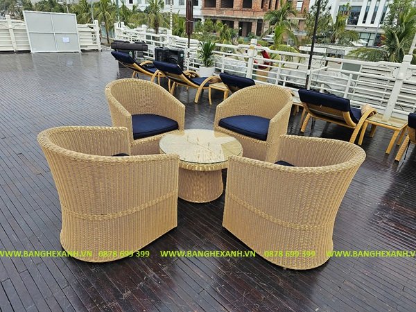 Bộ Bàn Ghế Mây Nhựa Ngoài Trời TL683