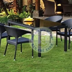 Bàn Ghế Mây Nhựa Ngoài Trời TL519