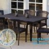 Bàn Ghế Ăn Mây Nhựa Ngoài Trời TL6A12