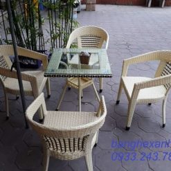 Bàn Ghế Cafe Mây Nhựa TL012